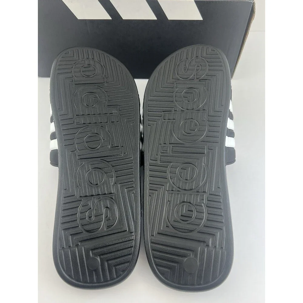 Adidas Adissage Slides Black White Massage Footbed Sandals Mens 11 Womens 12